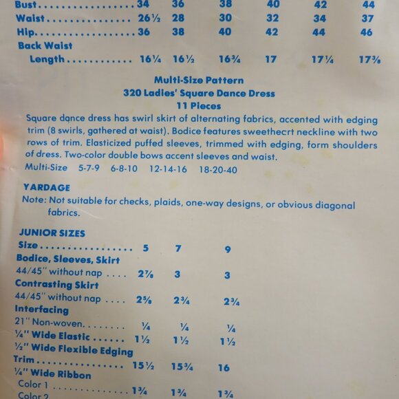 VTG Authenic Pattern Inc #320 Large Full Square Dancing Circle Skirt Swirl Pat. - Picture 10 of 15